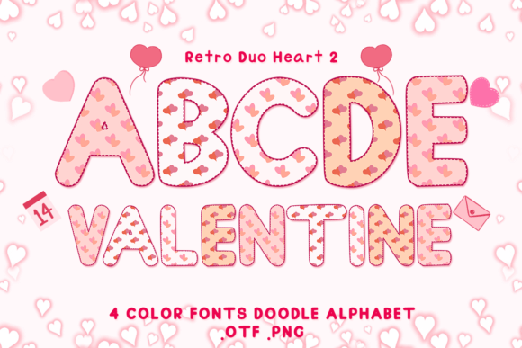 Retro Duo Heart 2: Your Adorable Color Font for Valentine's & Beyond
