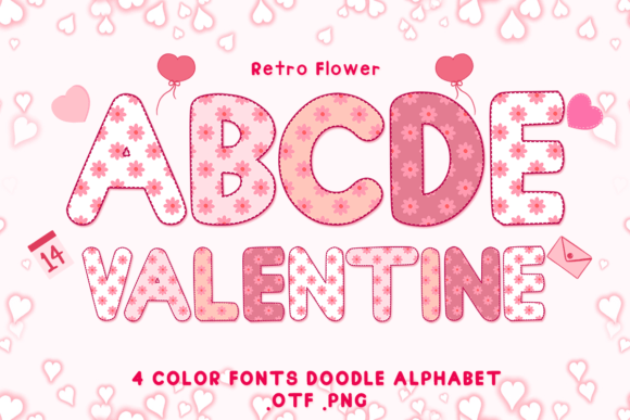 Retro Flower: The Adorable Color Font for Your Valentine's Day Designs