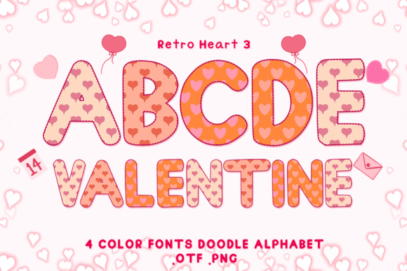 Retro Heart 3: Adorable Color Fonts for Valentine's & Beyond