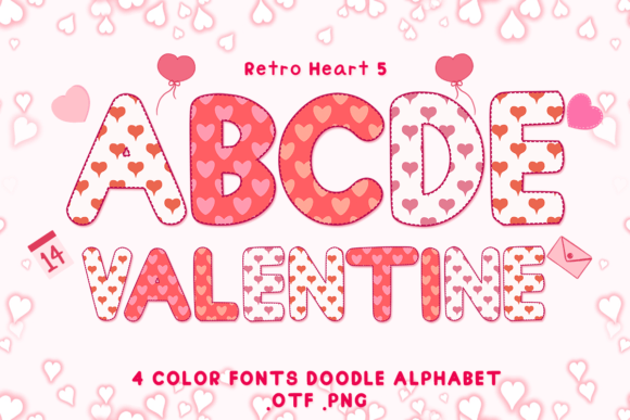 Retro Heart 5: The Adorable Color Font for Valentine's Day Designs