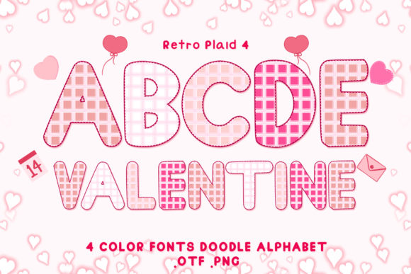 Retro Plaid 4: A Creative Font for Valentine's and Beyond